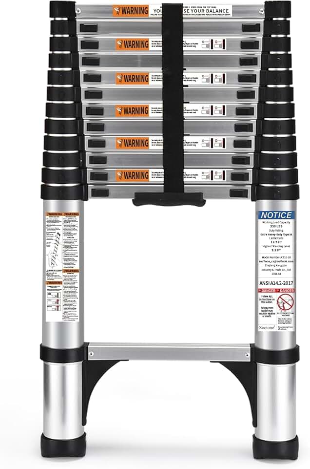 SocTone 12.5FT Telescoping Ladder